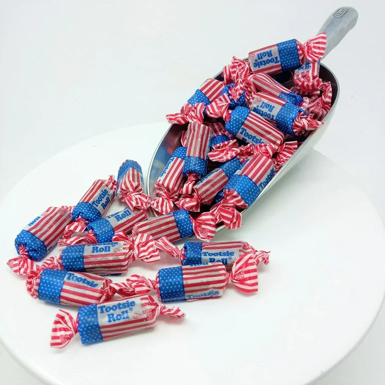 11 oz Patriotic Flag Wrapped Tootsie Rolls Bag