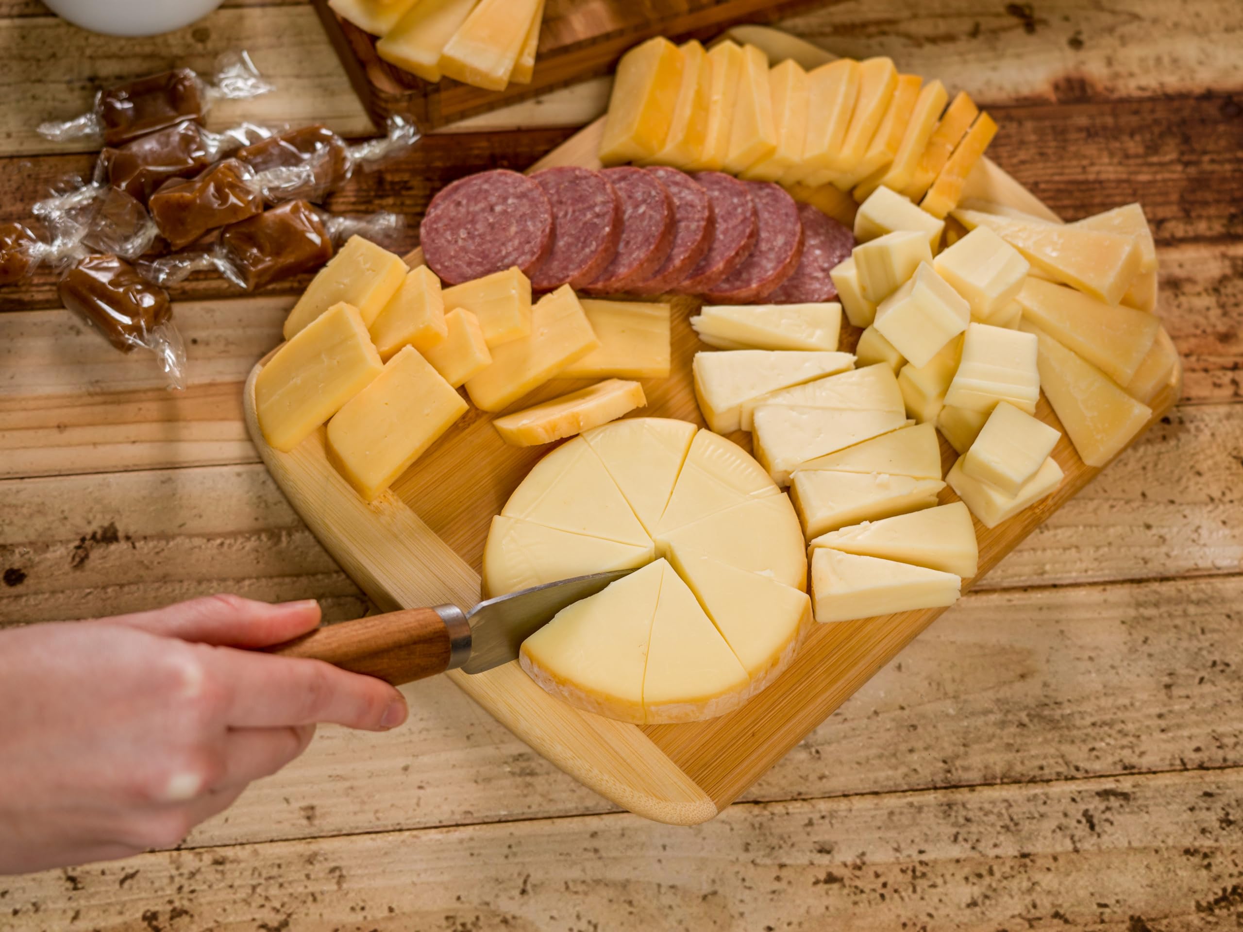 America 250 Cherry Wood Cheese Board & Artisan Charcuterie Set