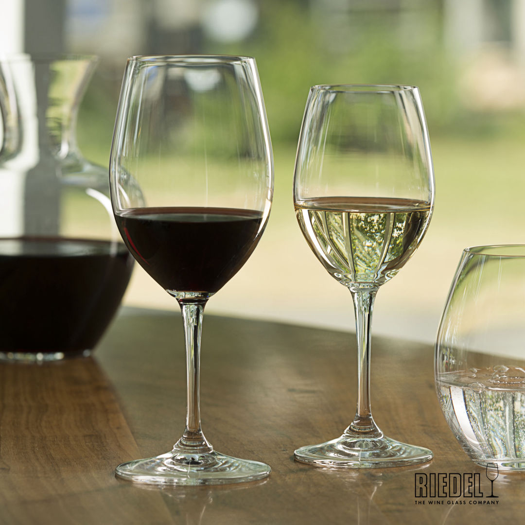 Branded Riedel Wine Glasses & Mariposa Coaster Set