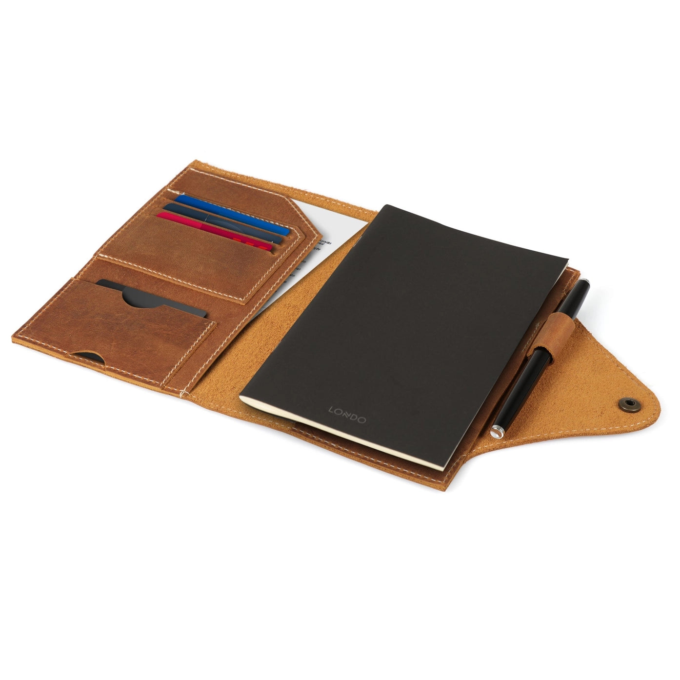 Leather Portfolio & Hand-Dipped Chocolate Pretzels Gift Set