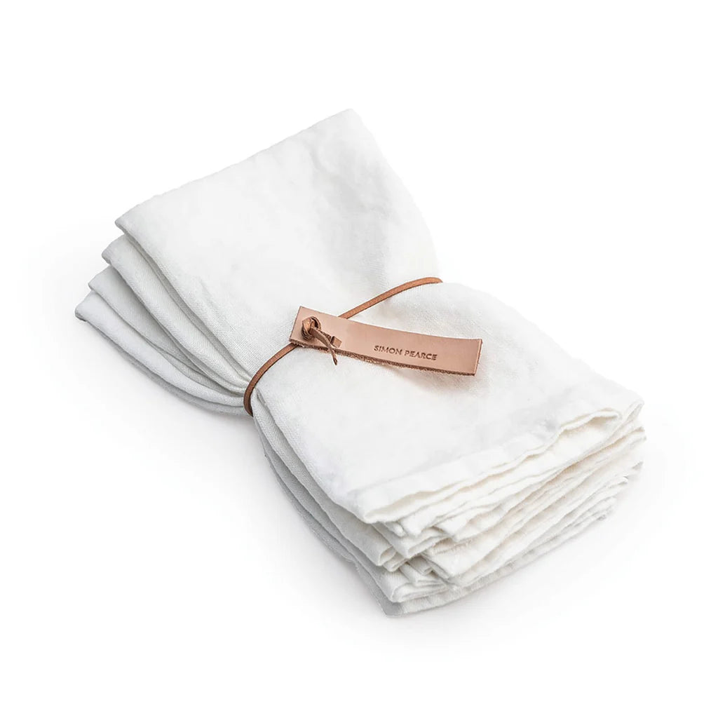 Simon Pearce Hemmed Linen Napkins - Set of Four
