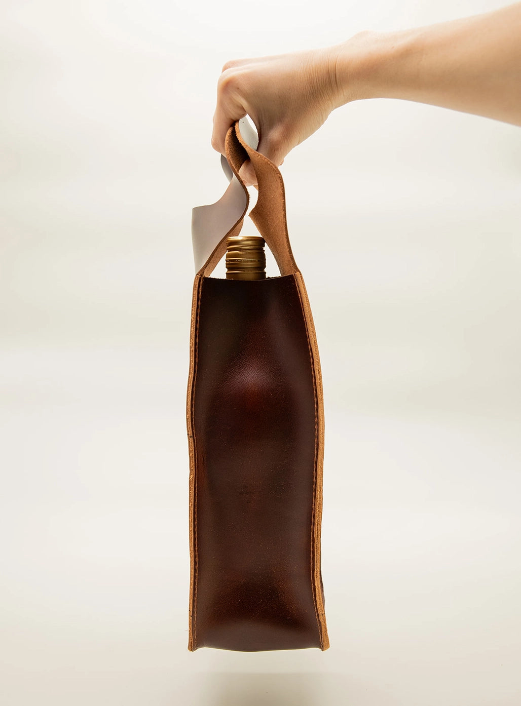 Leather Wine Tote