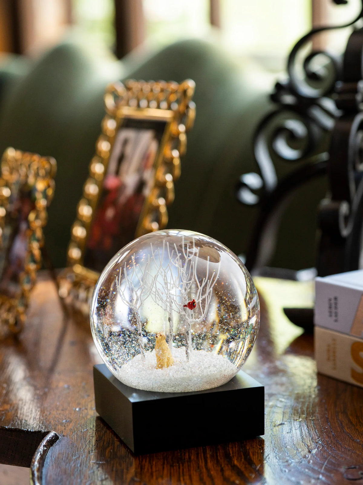 Lab in the Woods Snow Globe