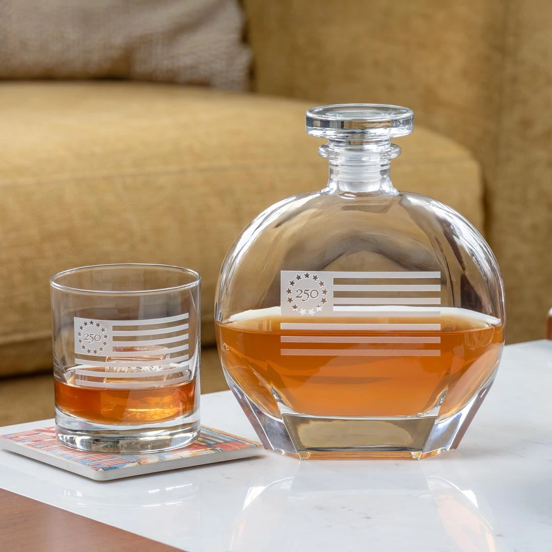 America250™ Betsy Ross Flag 23oz Whiskey Decanter