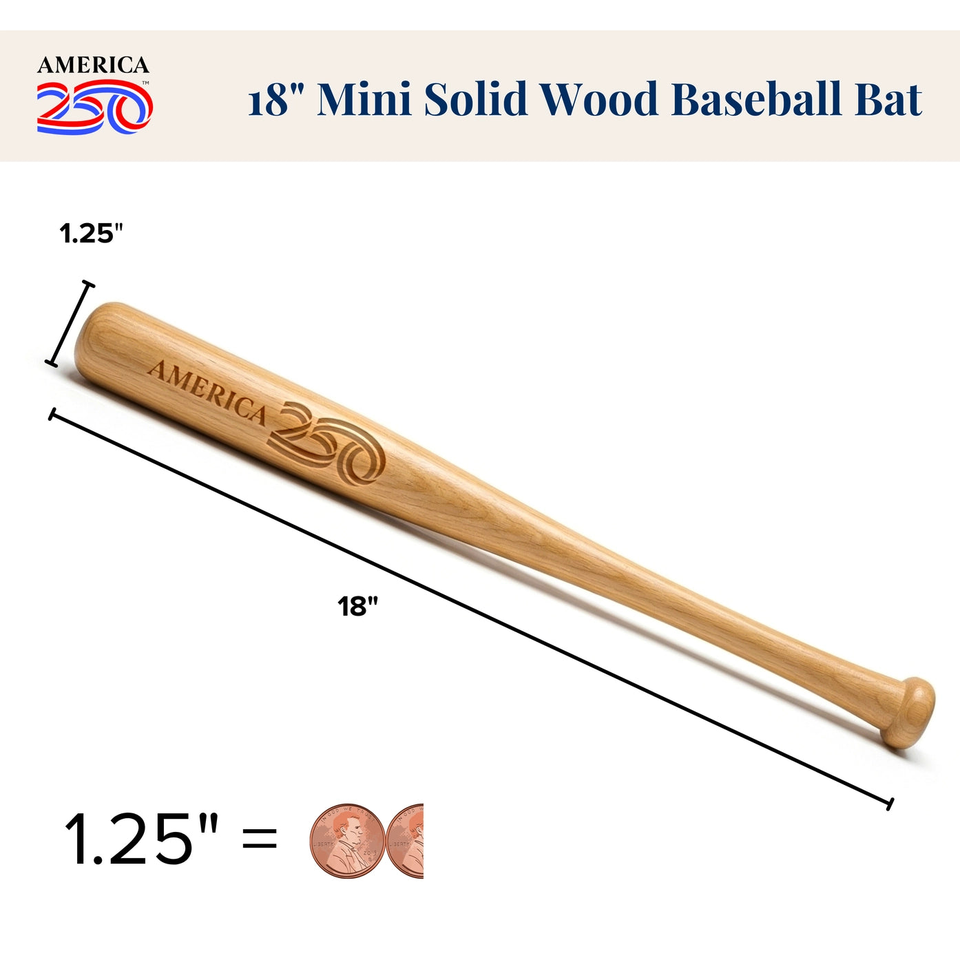 America 250 Engraved Mini Baseball Bat & Cracker Jack Set