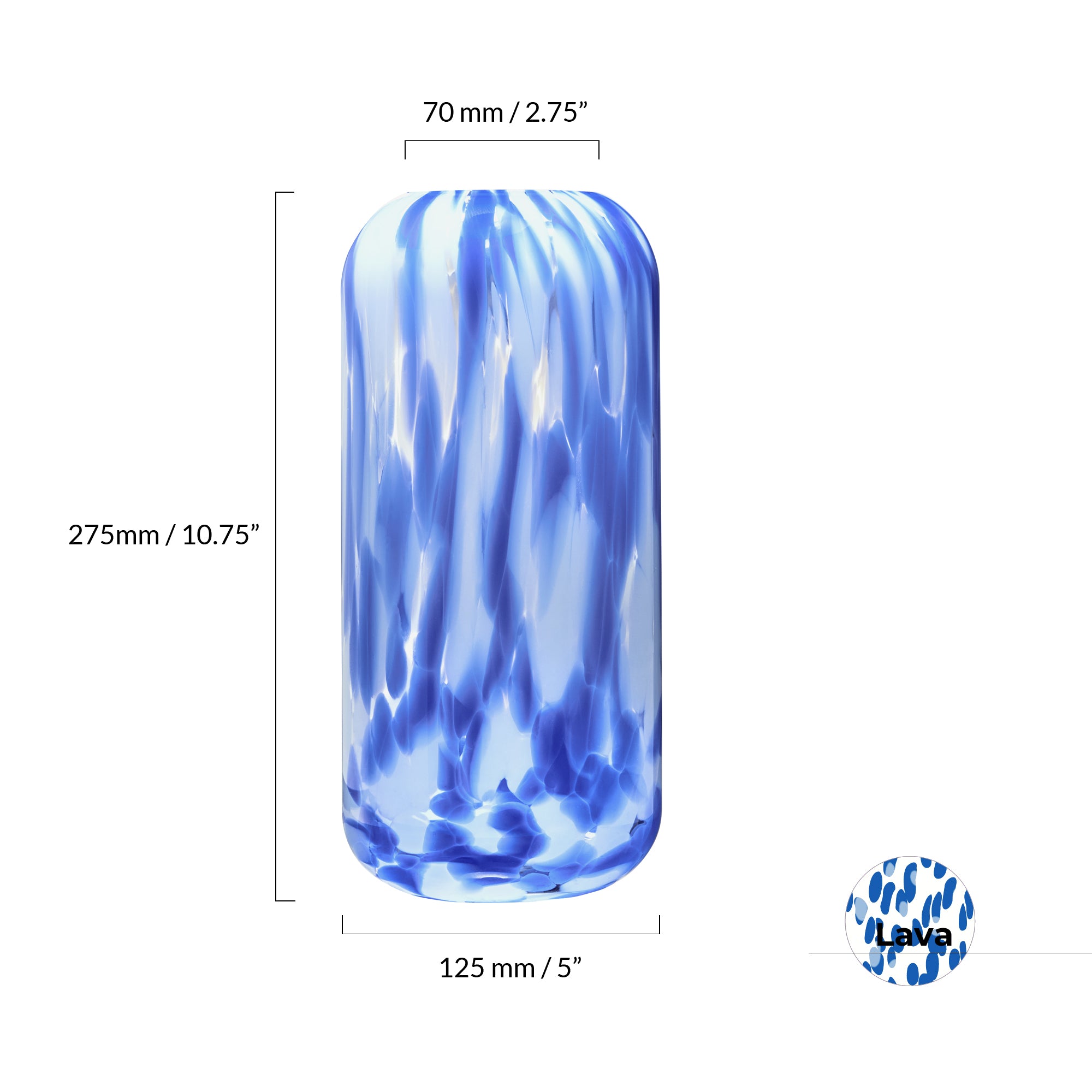 Large Blue Lava Vase