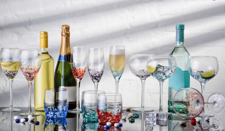 Speckle Multi-Colored Glasses - Set of 4