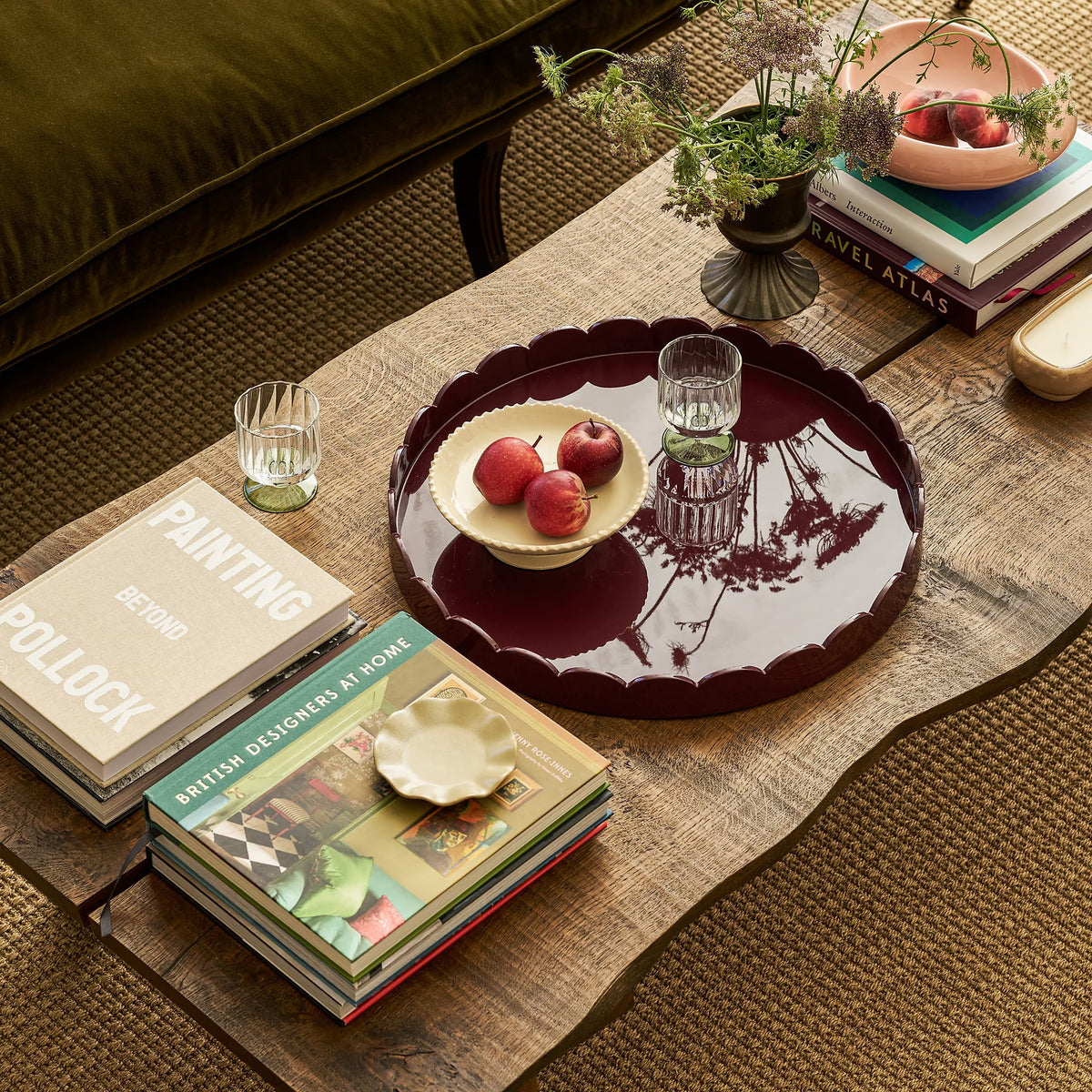 Addison Ross Round Large Lacquered Scallop Trays