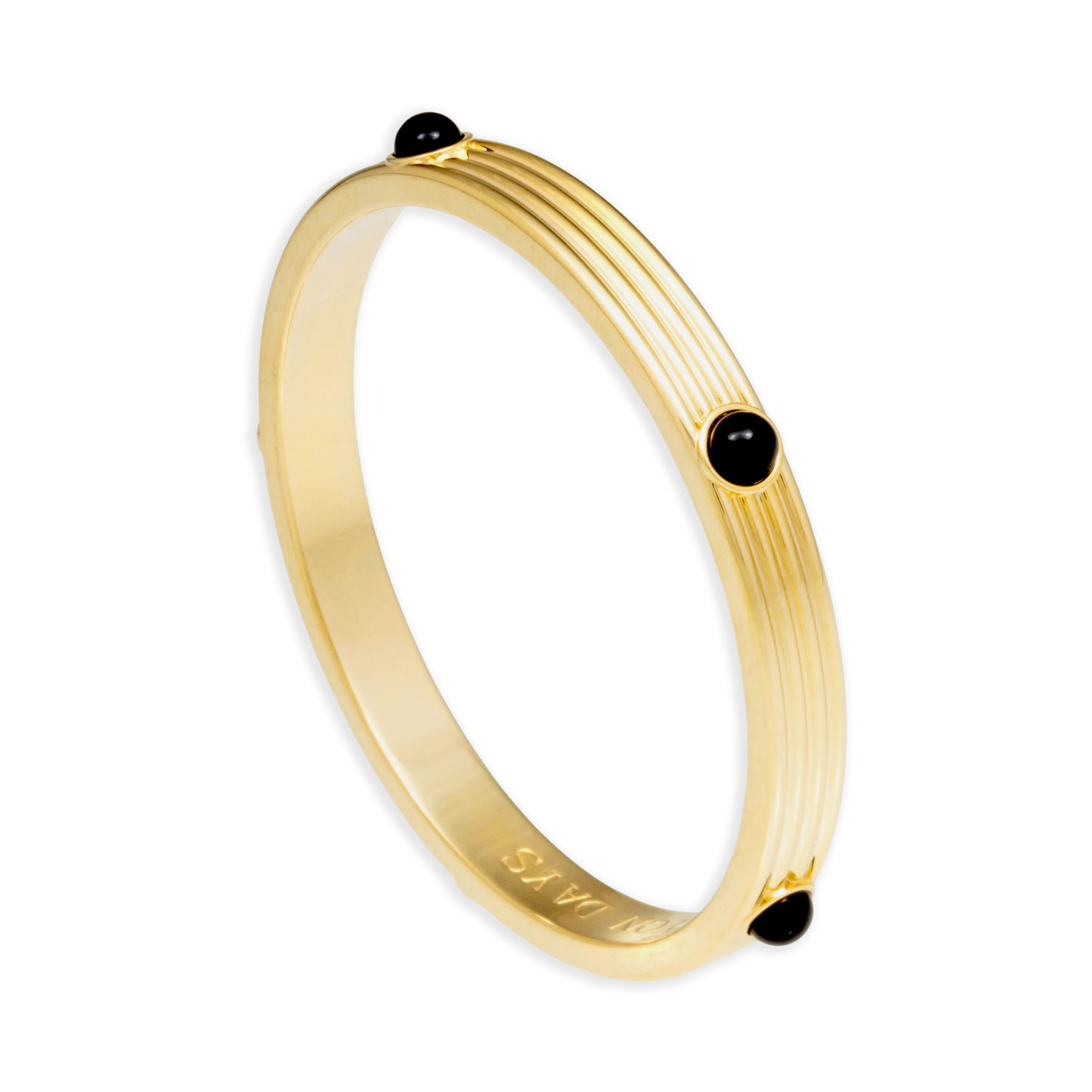 Ribbed Cabochon Bangle