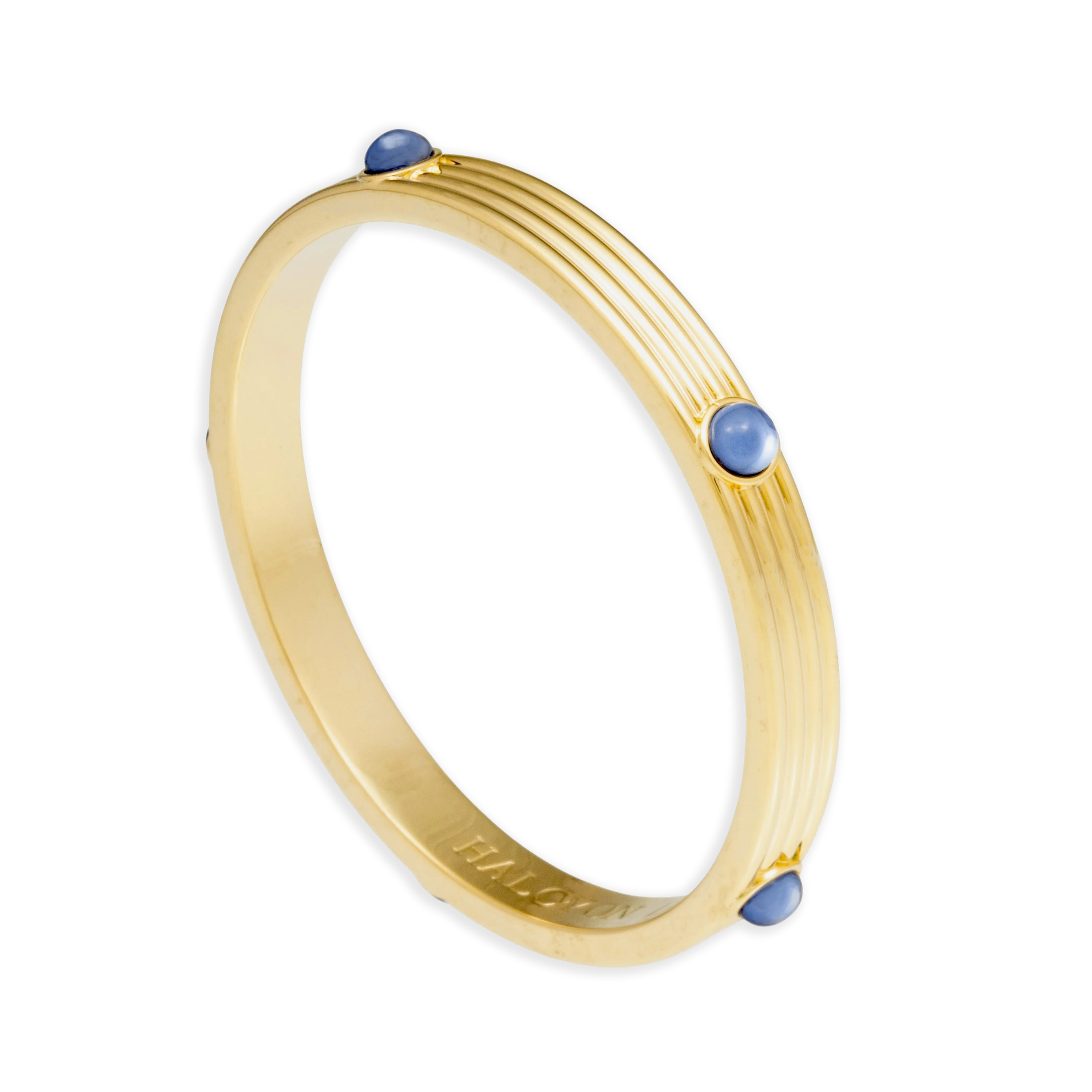 Ribbed Cabochon Bangle