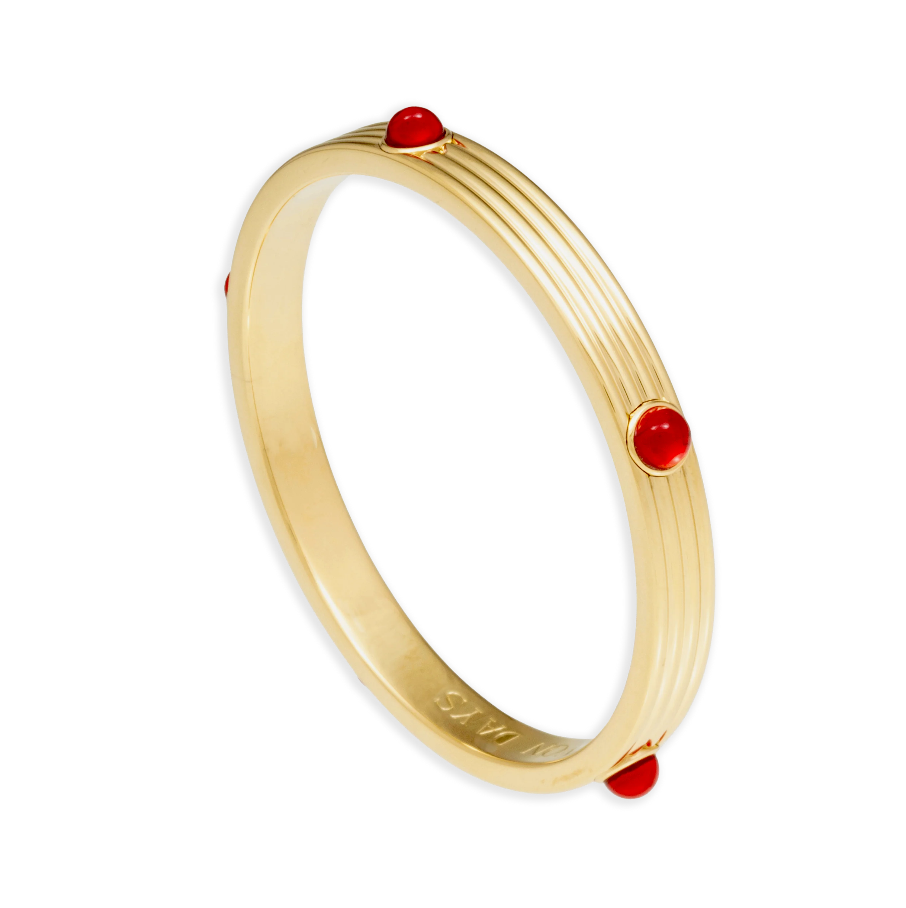 Ribbed Cabochon Bangle