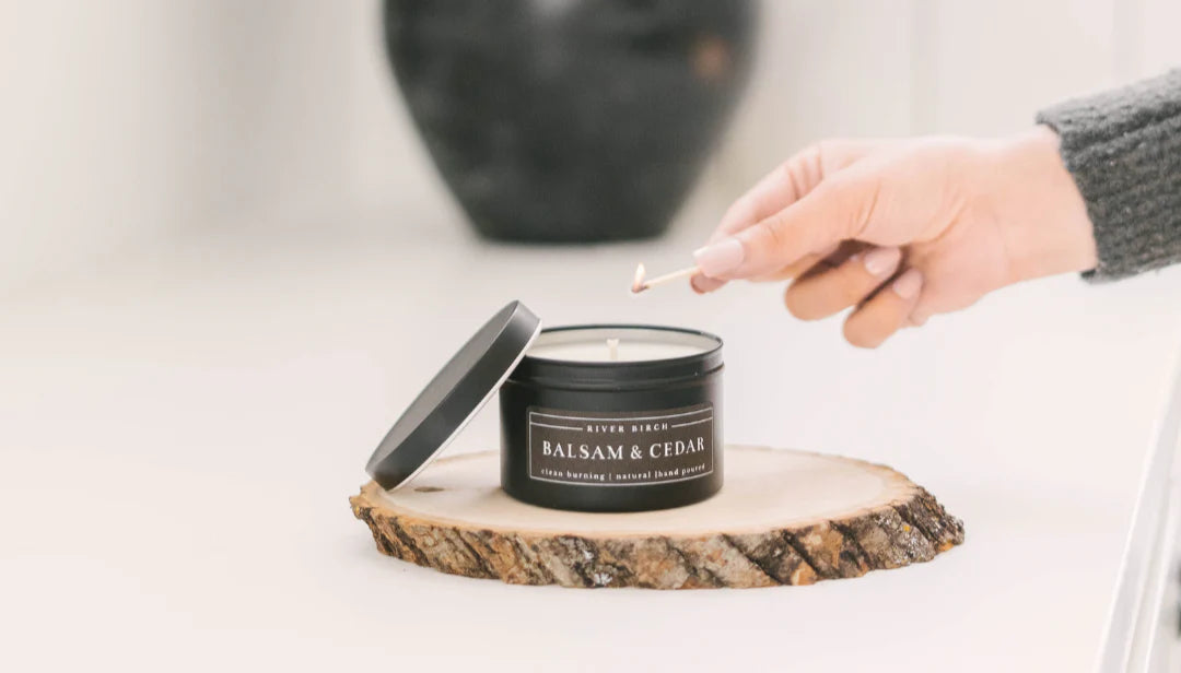 8 oz Holiday Soy Candle in Black Tin