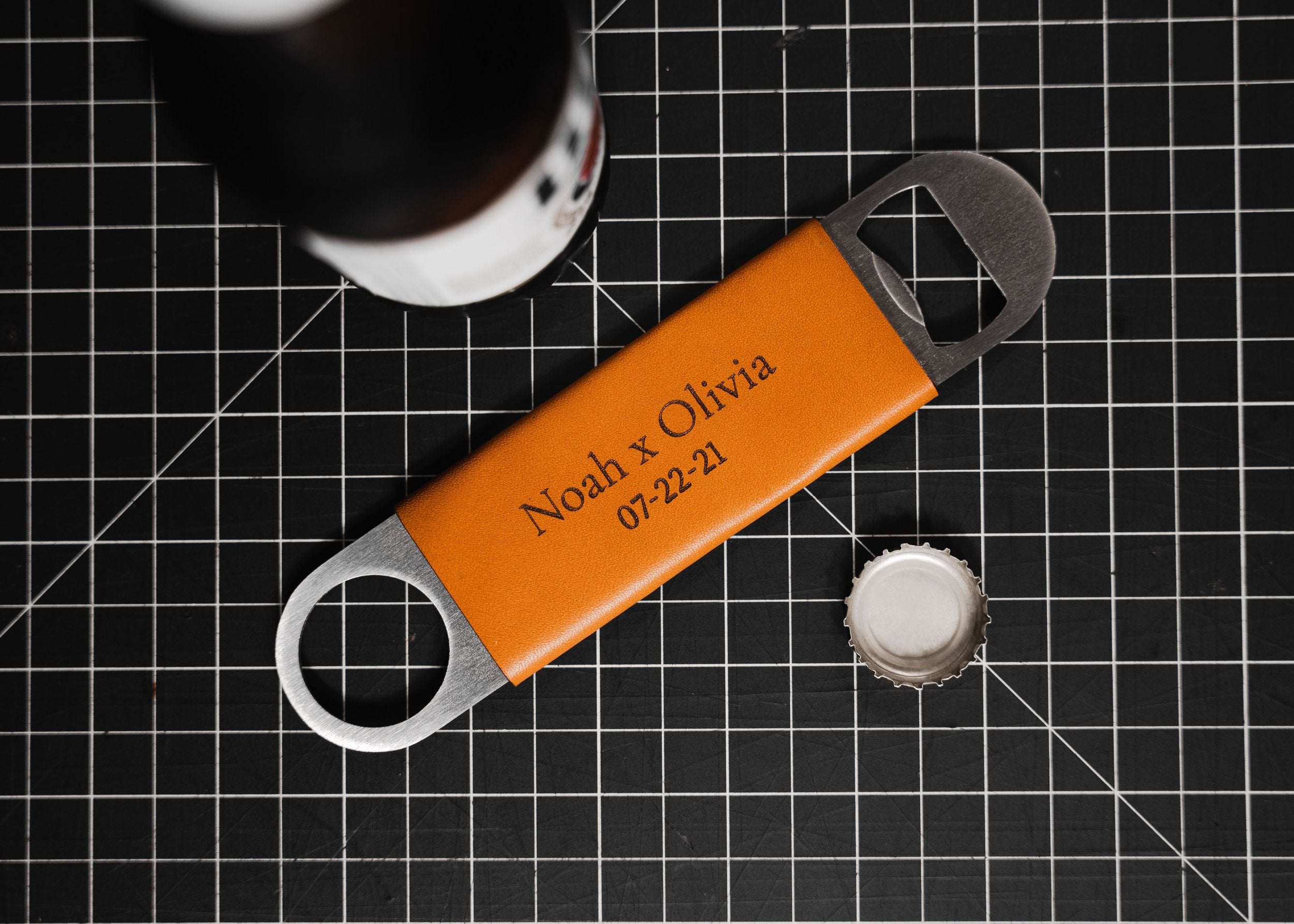 Customizable Leather Wrapped Bottle Opener