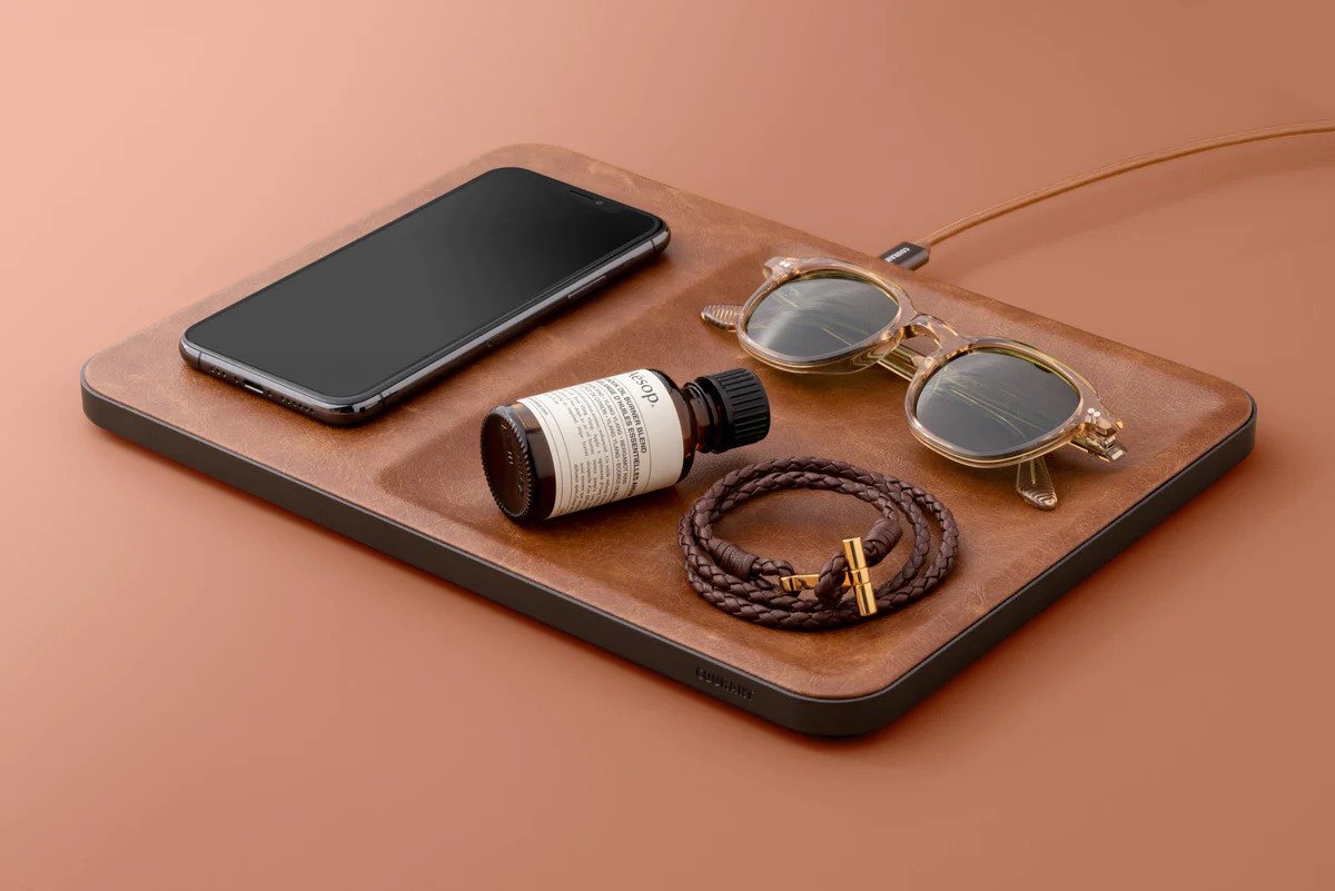 Leather Single-Device Charging Tray