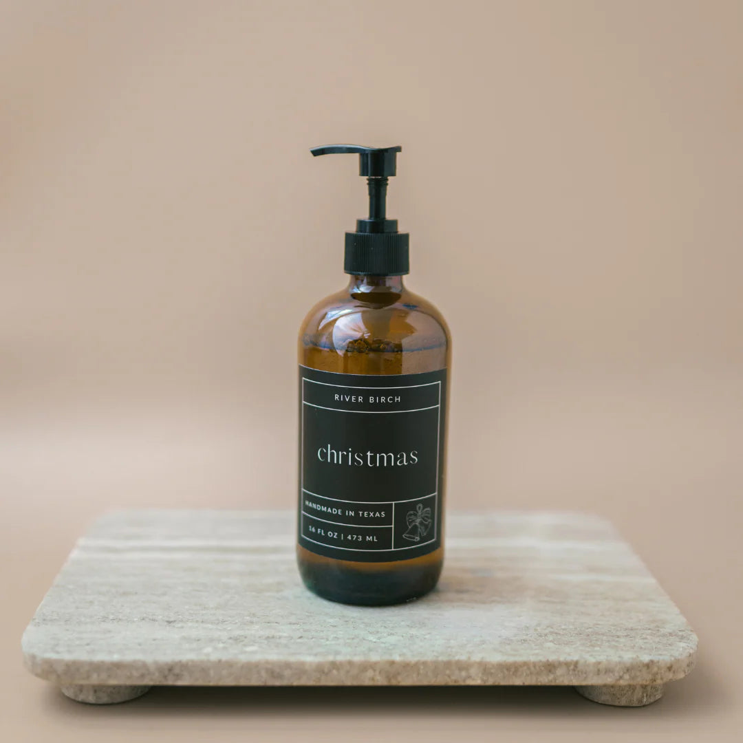 16 oz Holiday Handmade Soap in Amber Glass Bottle - Multiple Scents