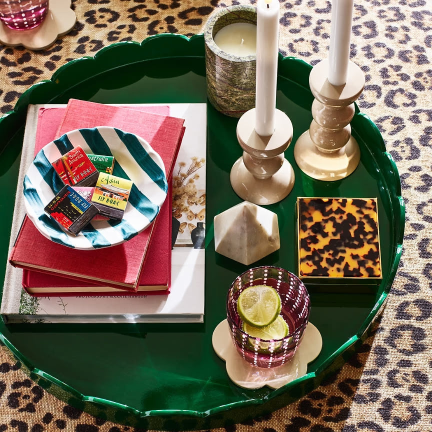 Addison Ross Round Large Lacquered Scallop Trays