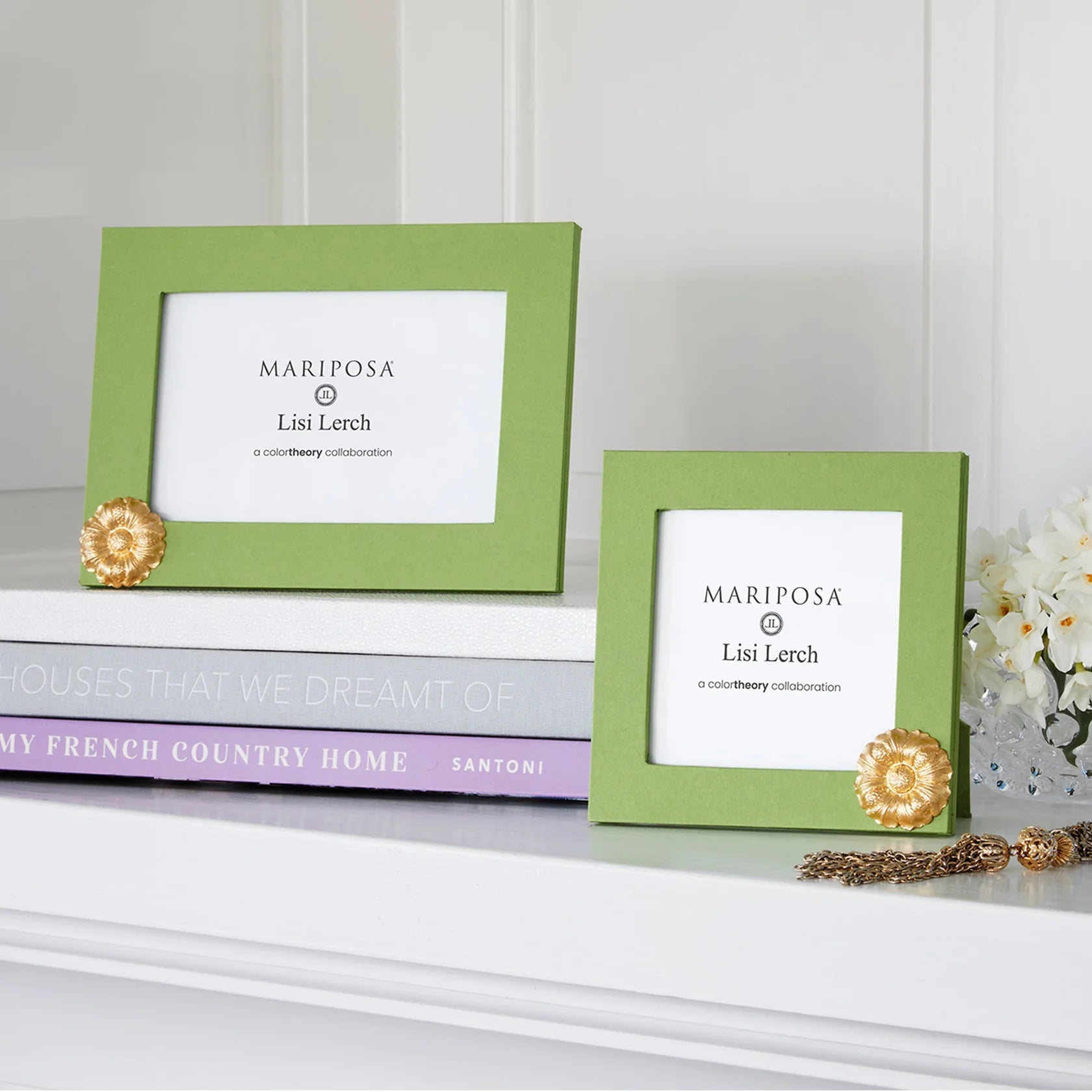 4 x 4 Flower Meadow Green Frame