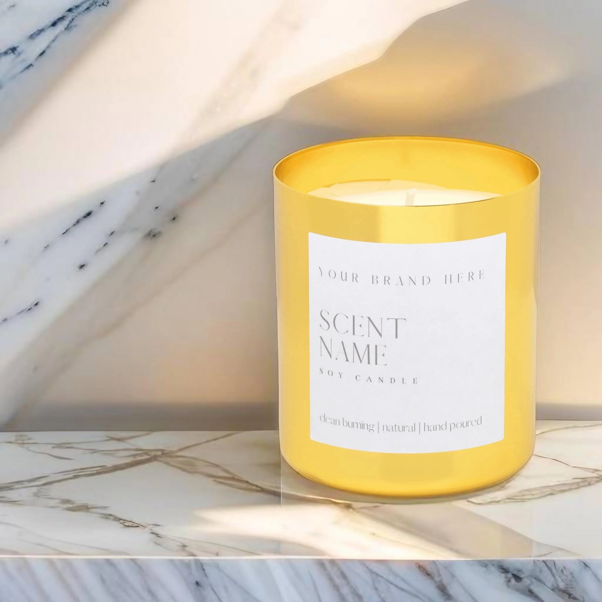 Personalized Gold Candle & Gourmet Caramels Set