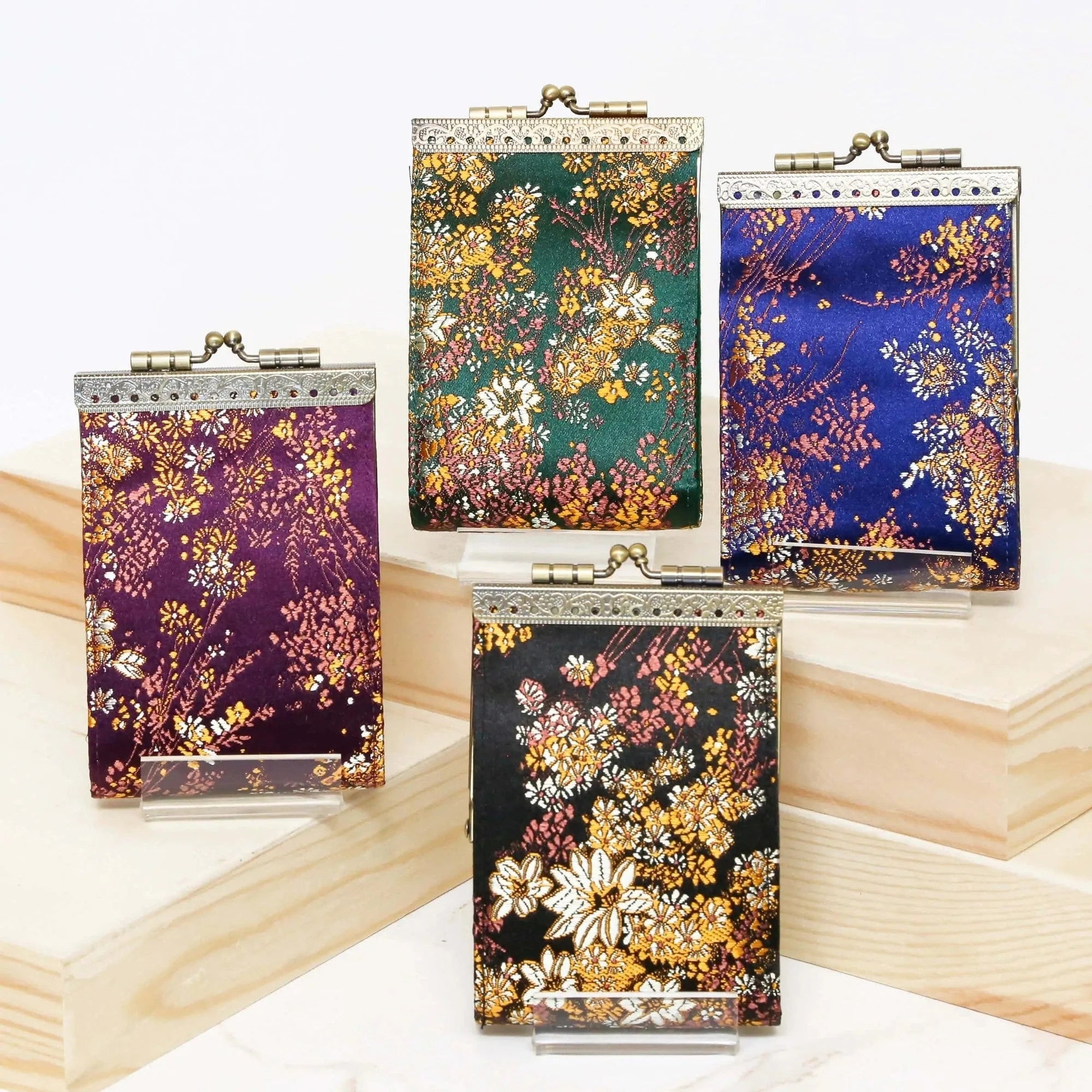 Small Floral Brocade Card Holder with RFID