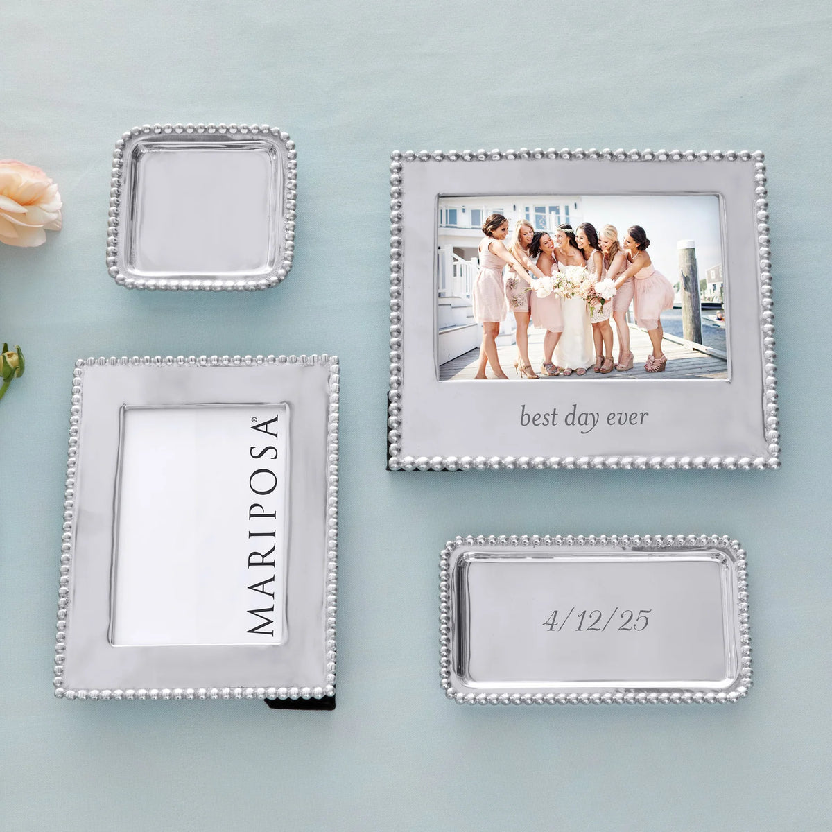 Mariposa Beaded Engravable Frames