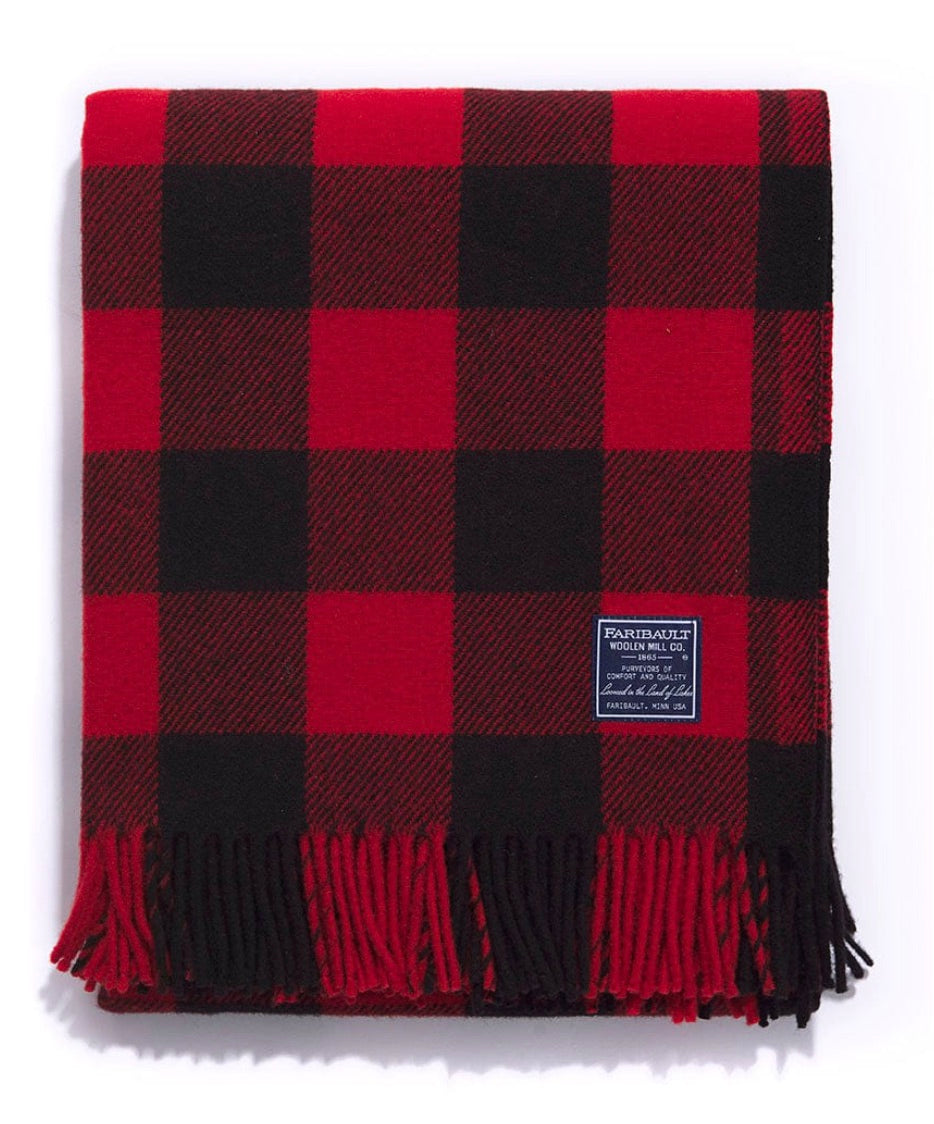 Buffalo Check Wool Throw Blanket - Thumbnail 4
