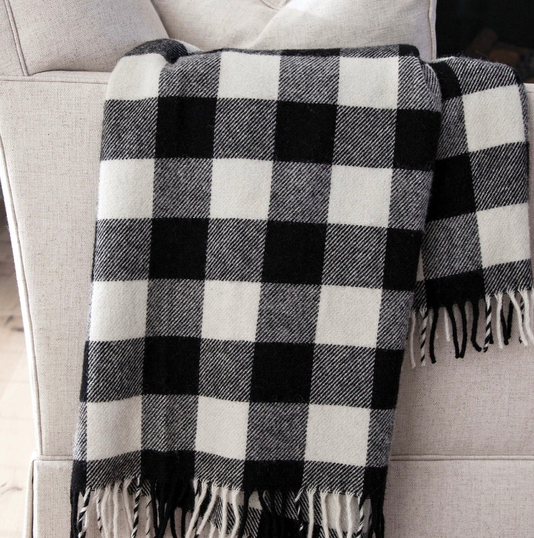 Buffalo Check Wool Throw Blanket - Thumbnail 3