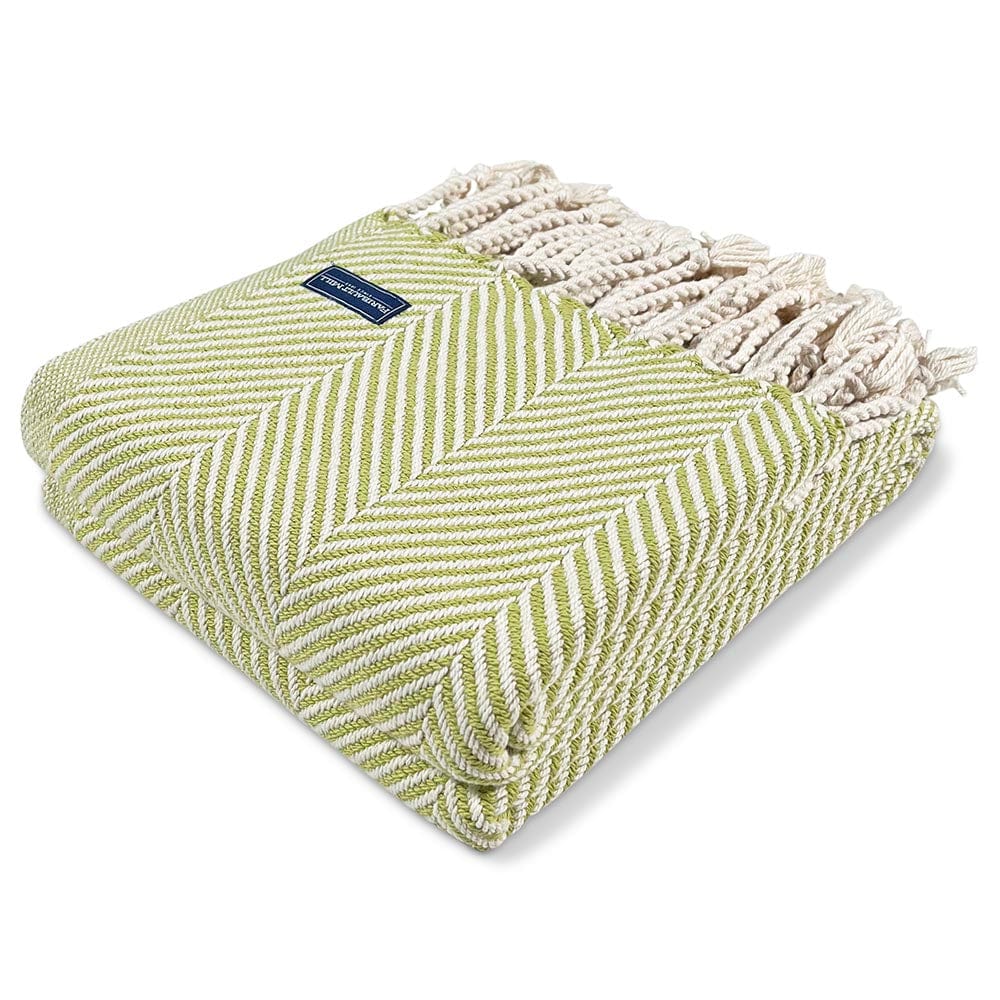 Monhegan Cotton Throw With Fringe Blanket