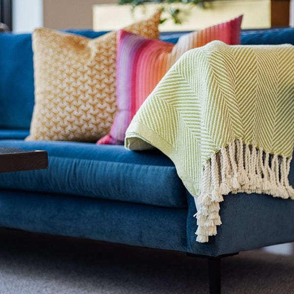 Monhegan Cotton Throw With Fringe Blanket