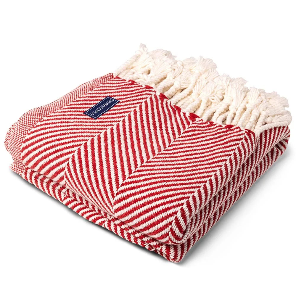 Monhegan Cotton Throw With Fringe Blanket