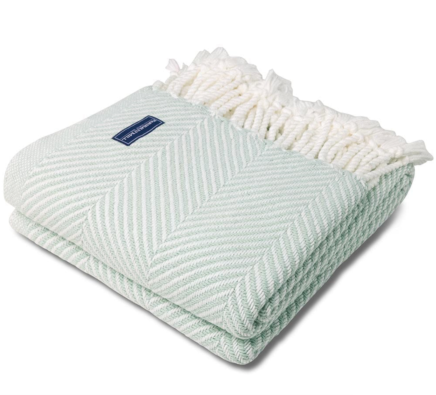 Monhegan Cotton Throw With Fringe Blanket