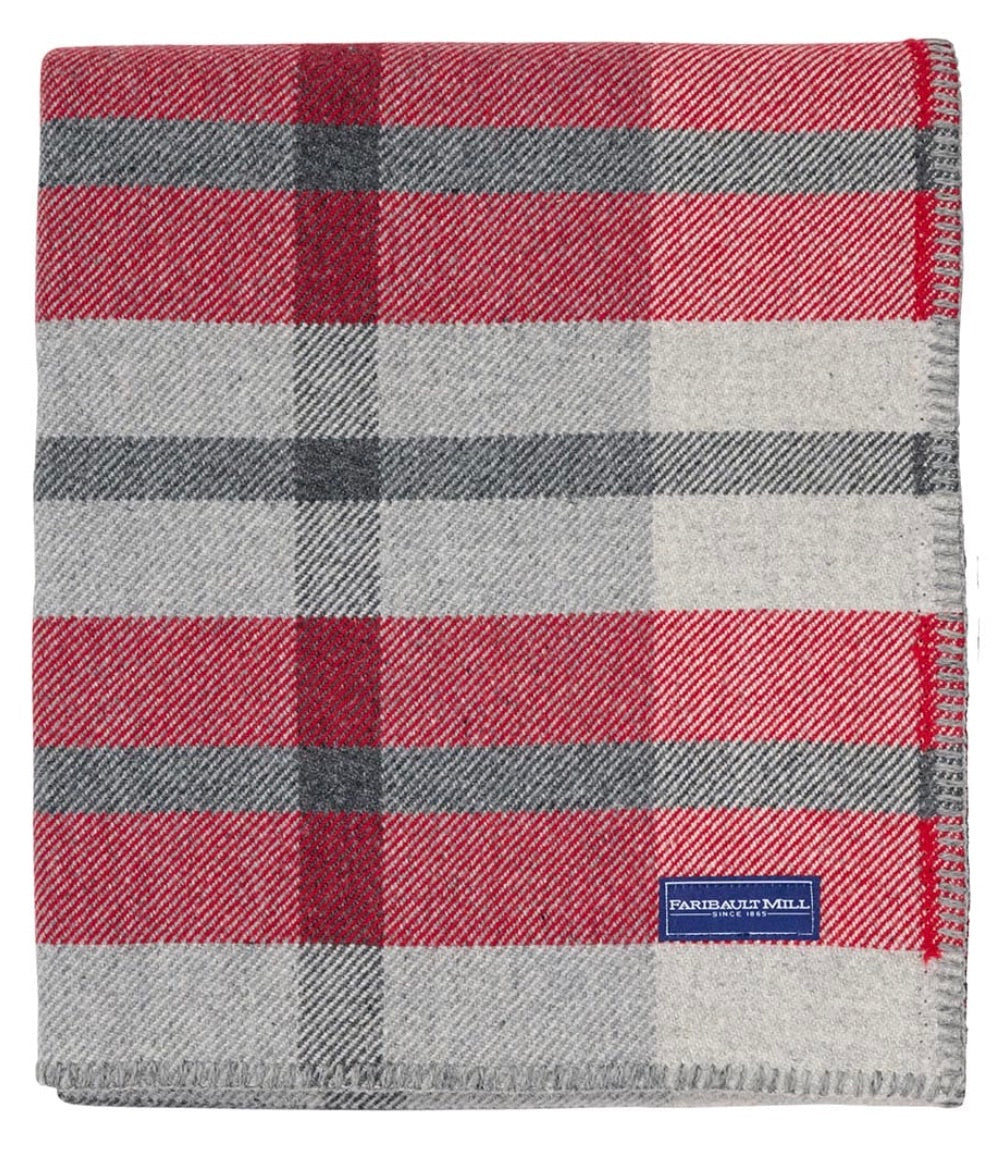 Northfield Plaid Wool Throw Blanket - Thumbnail 3