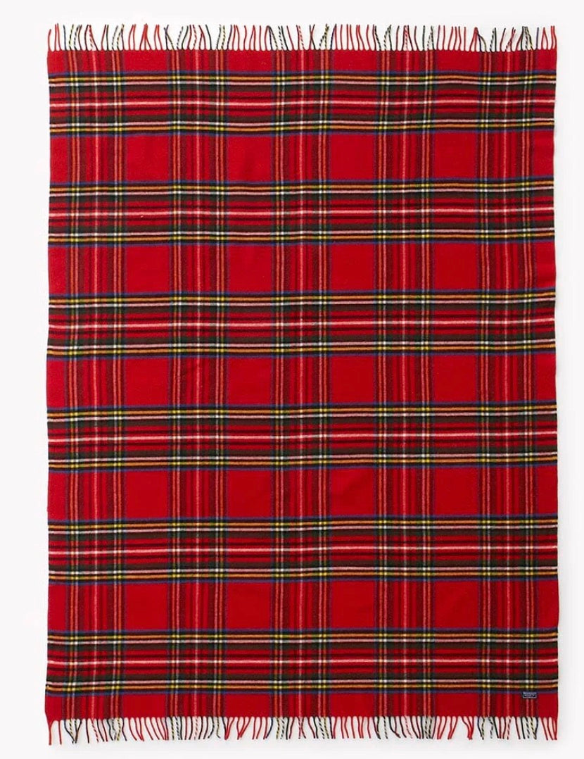 Stewart Plaid Wool Throw Blanket