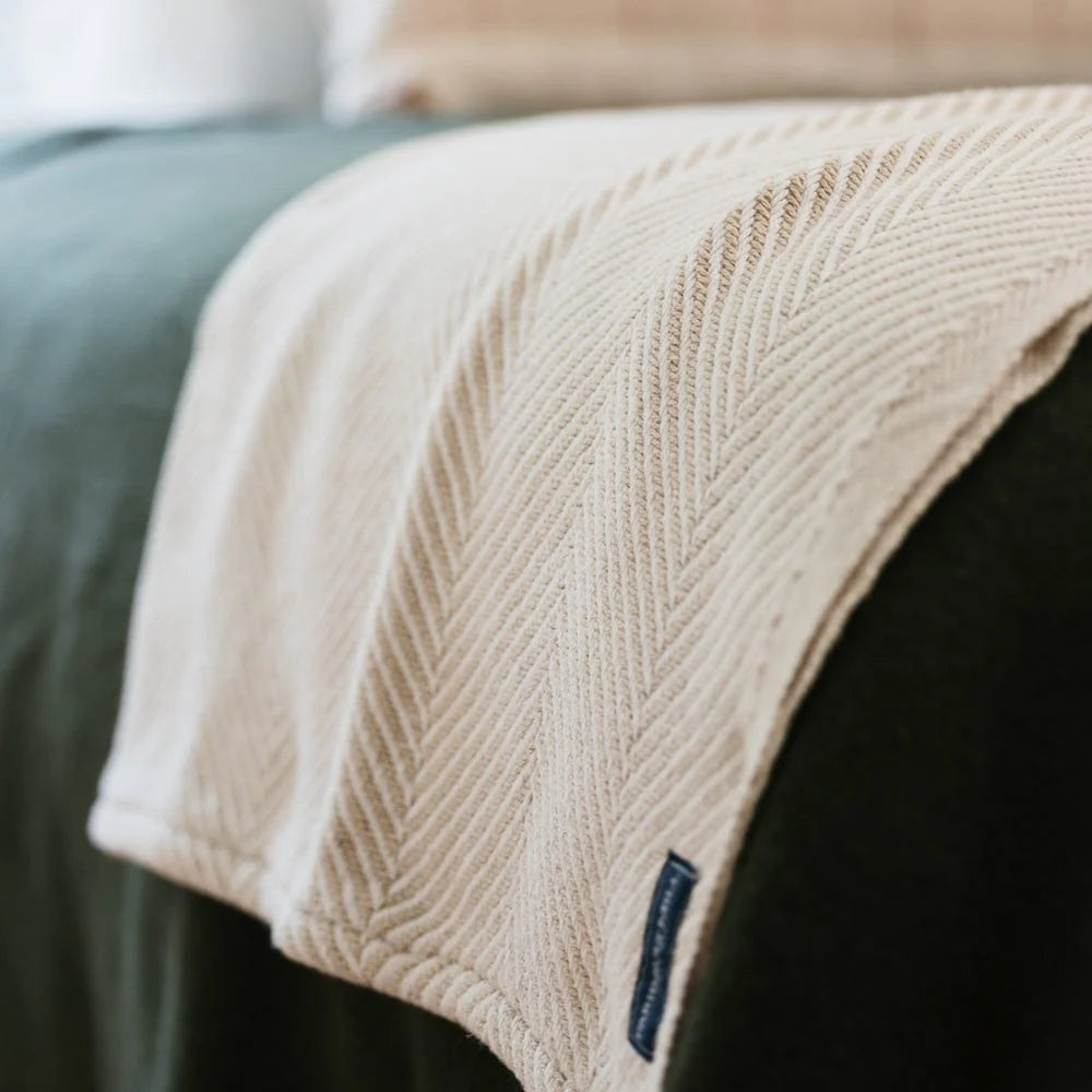 Monhegan Cotton Throw Without Fringe Blanket