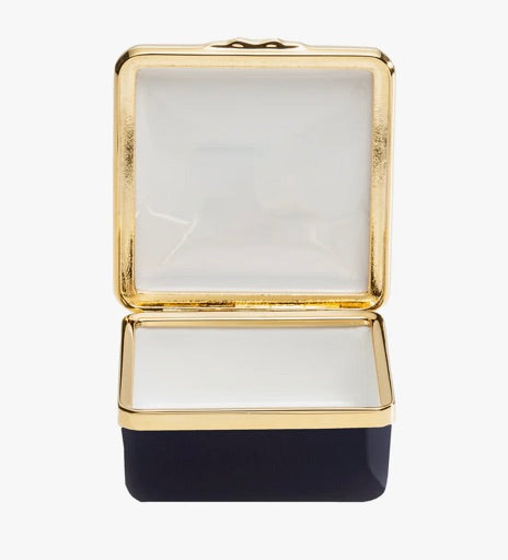 Blank Canvas Ivory & Navy Enamel Box