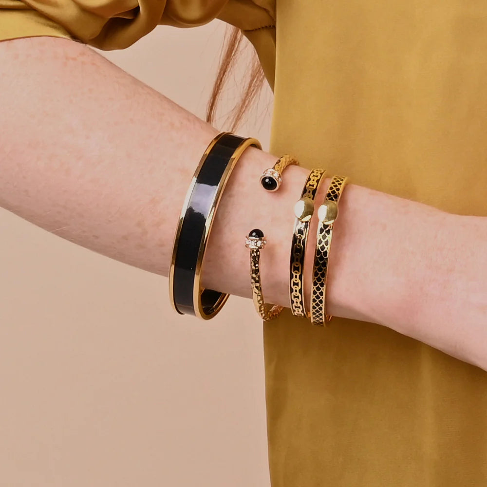 Hammered Torque Gold Bangle