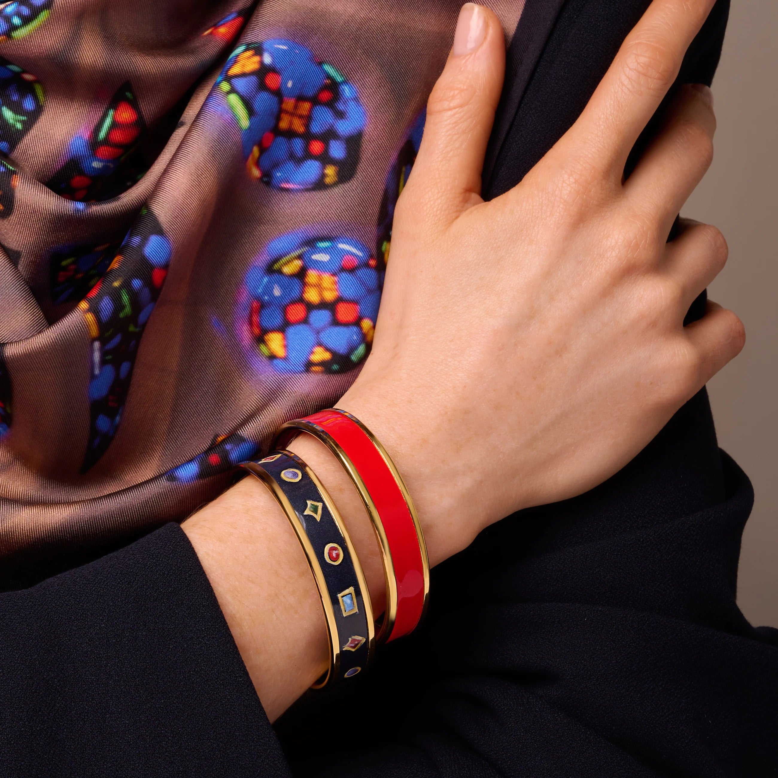 Red & Gold Enamel Bangle