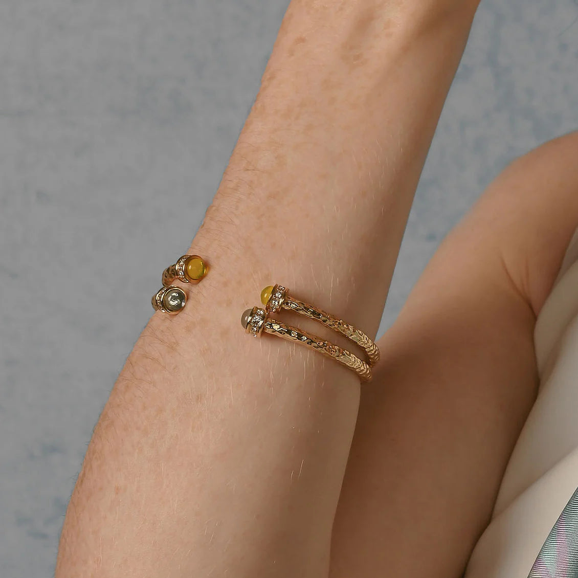 Hammered Torque Gold Bangle