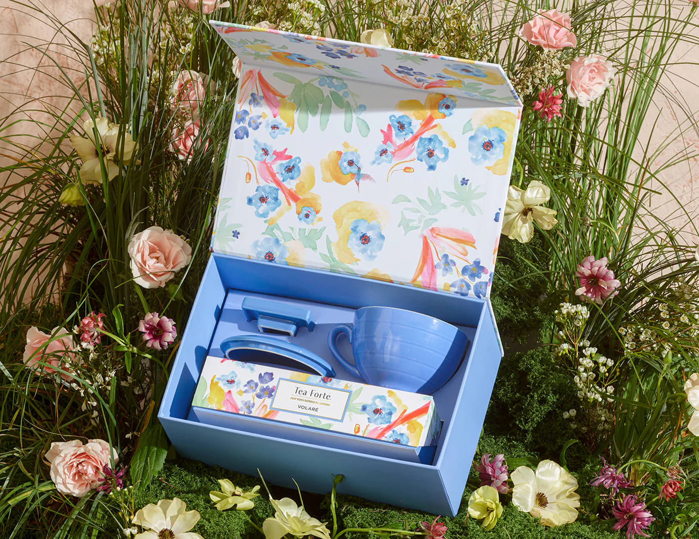Tea Ritual & Chocolate Indulgence Set – Blue Floral Edition