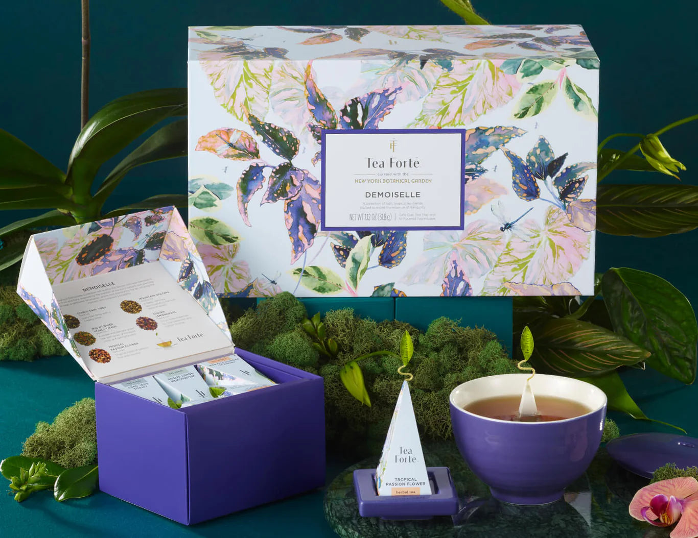 Tea Ritual & Chocolate Indulgence Set – Purple Floral Edition