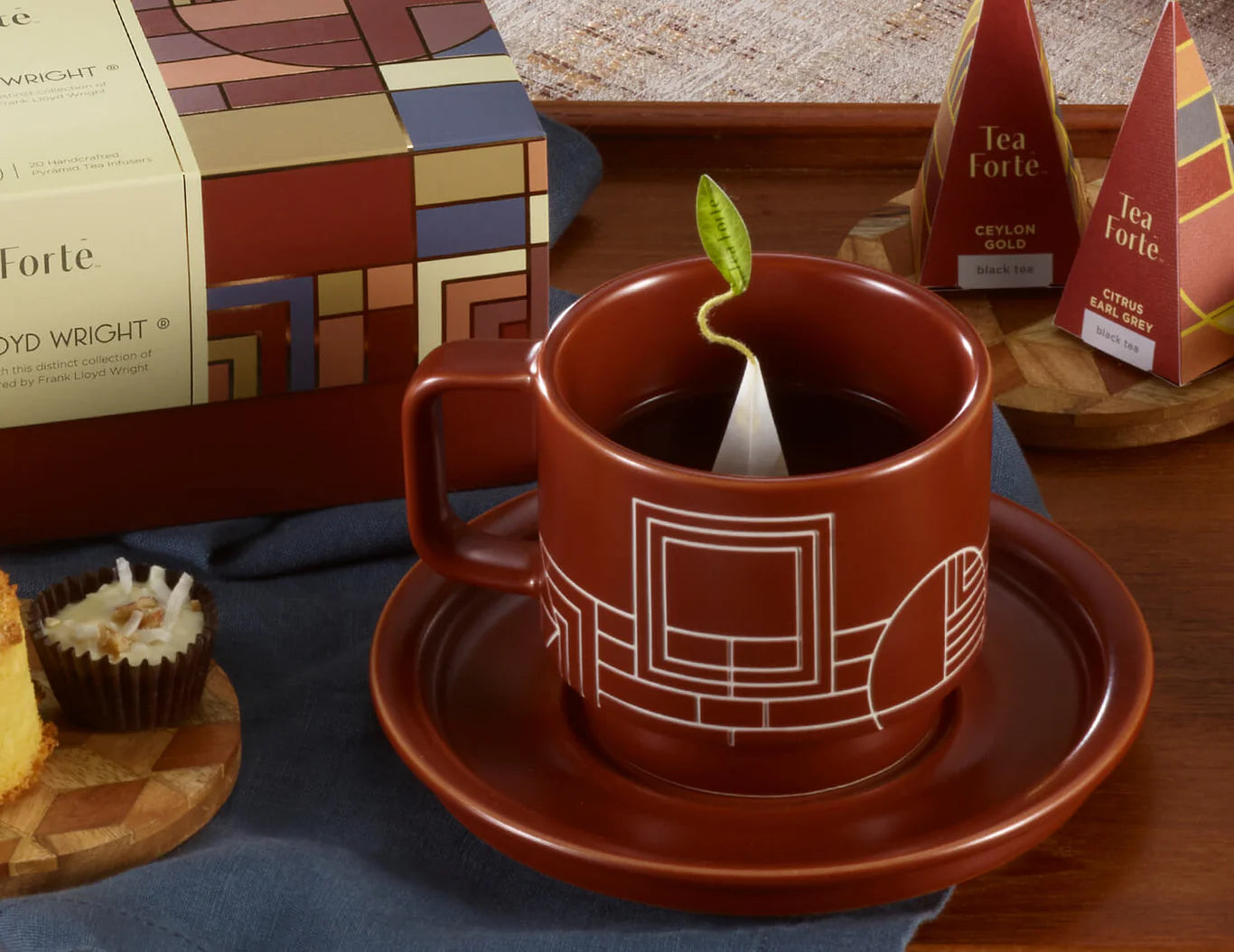 Tea Forte Frank Lloyd Wright Terra Teacup And Saucer - Thumbnail 3