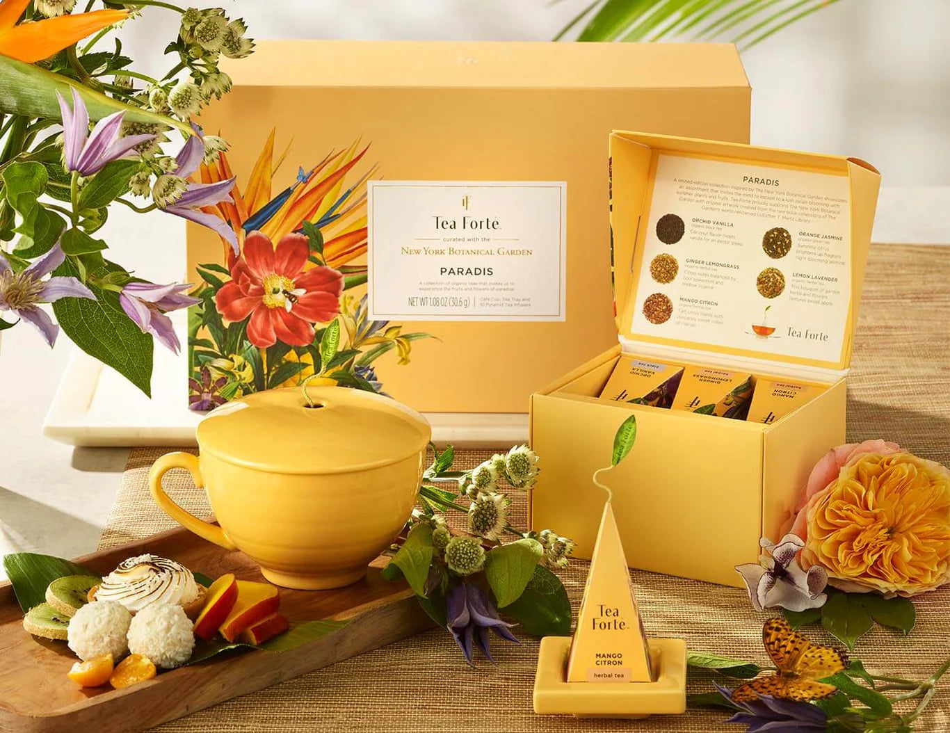 Tea Ritual & Chocolate Indulgence Set – Yellow Floral Edition