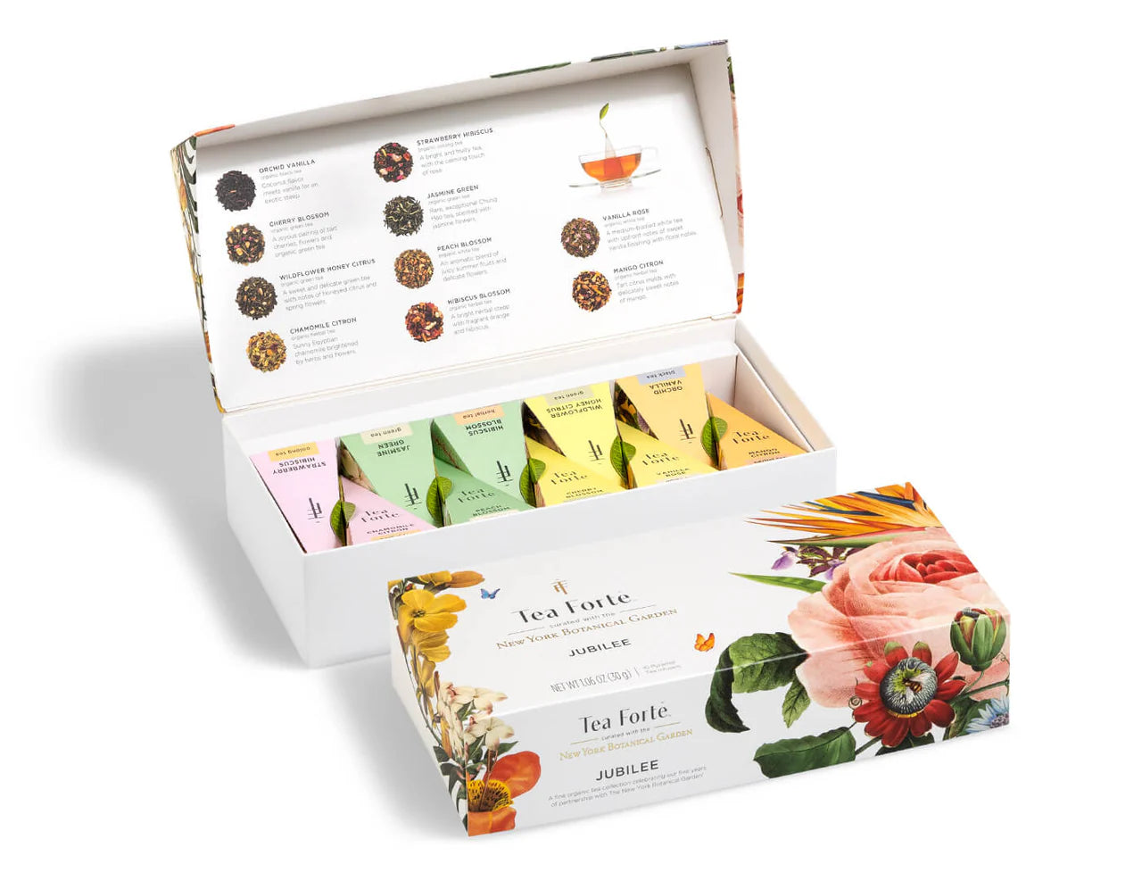 Personalized Mariposa Beaded Tray with Tea Forté & Tea Cakes Gift Set