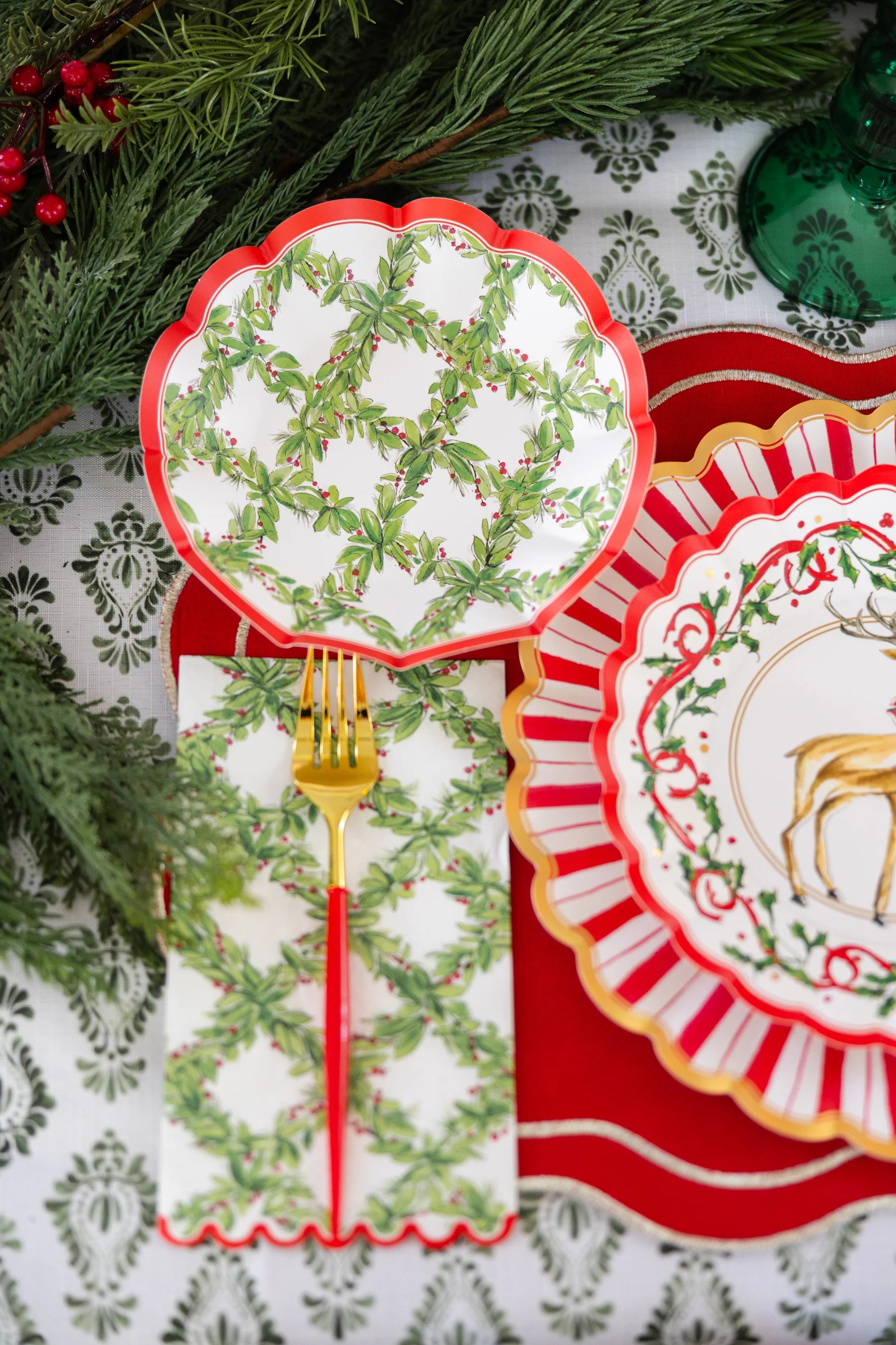 Holiday Guest Towels & Ceramic Tray Set