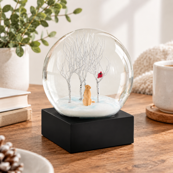 Lab in the Woods Snow Globe
