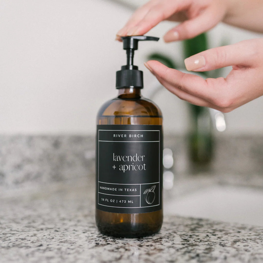 16 oz Holiday Handmade Soap in Amber Glass Bottle - Multiple Scents