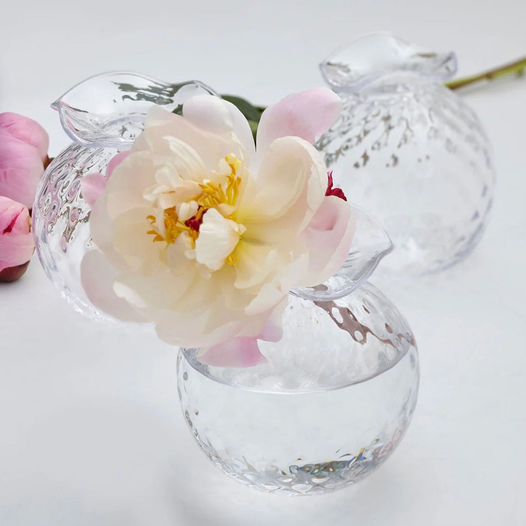 Clear Pinapple Texture Bud Vase