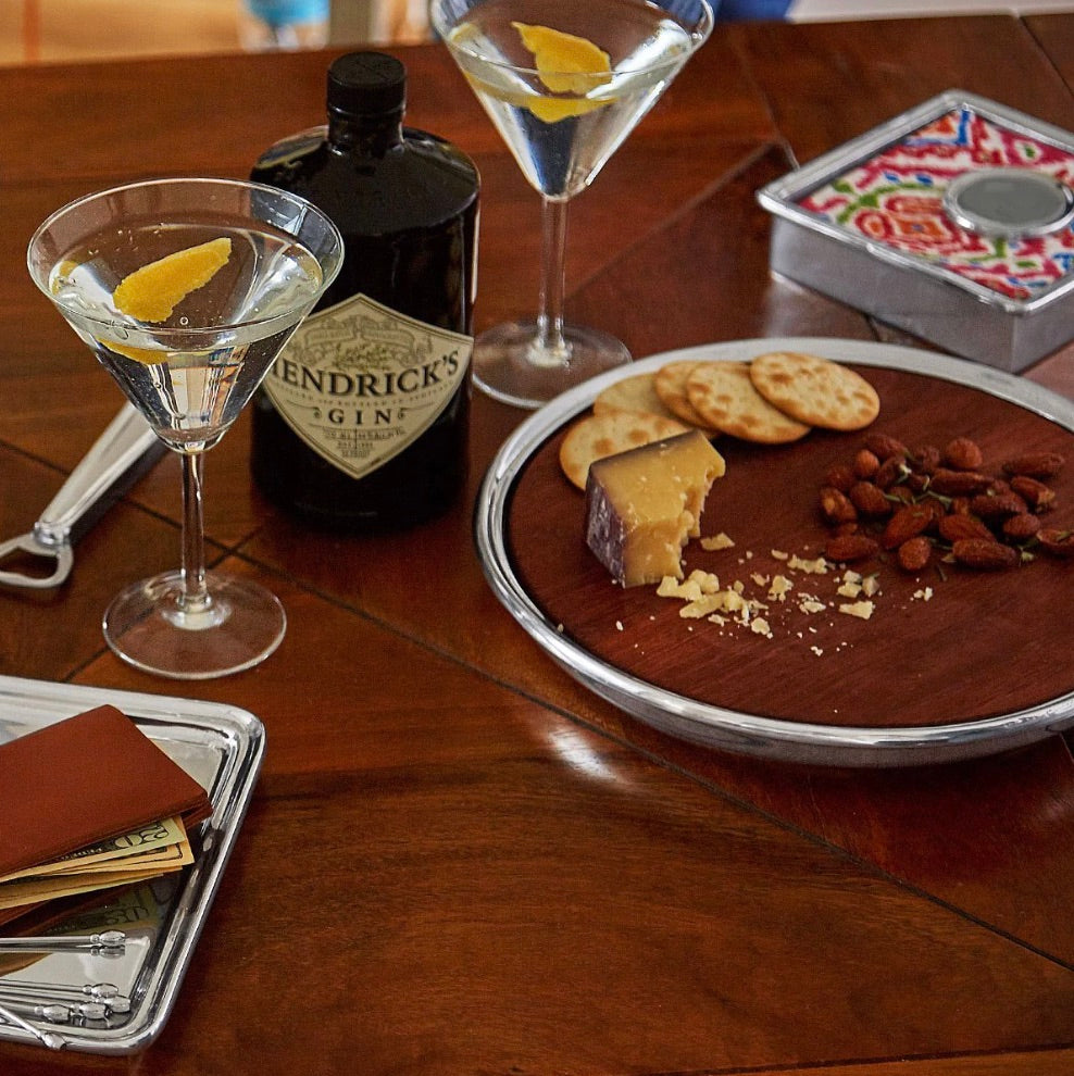 Round Cheese Board with Dark Wood Insert