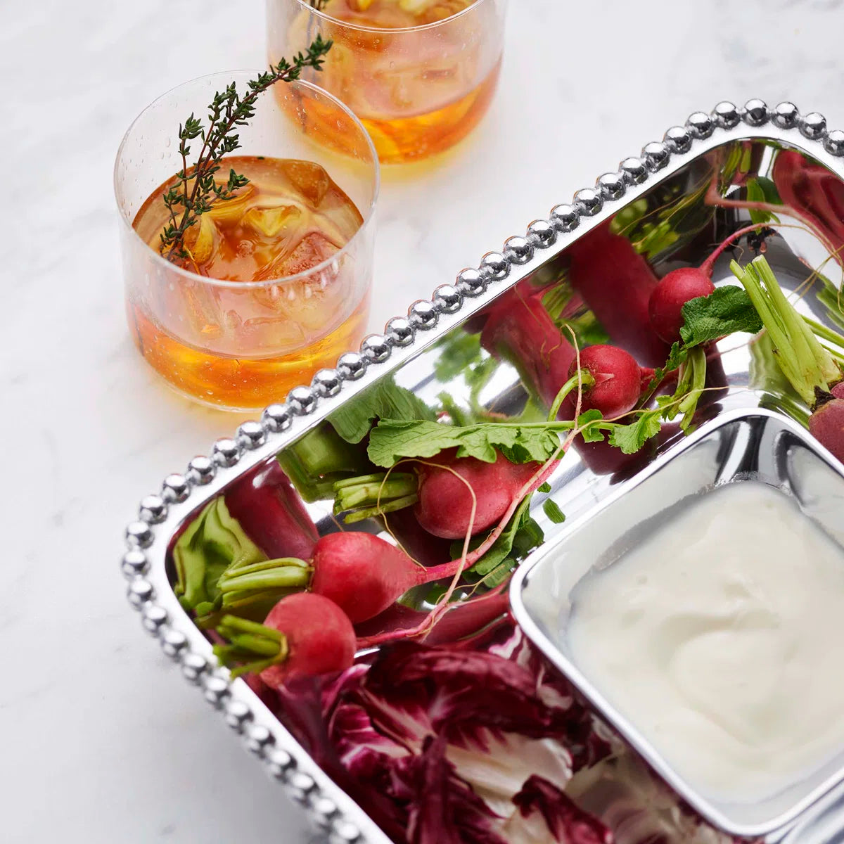 Pearled Square Chip & Dip Tray - Thumbnail 2