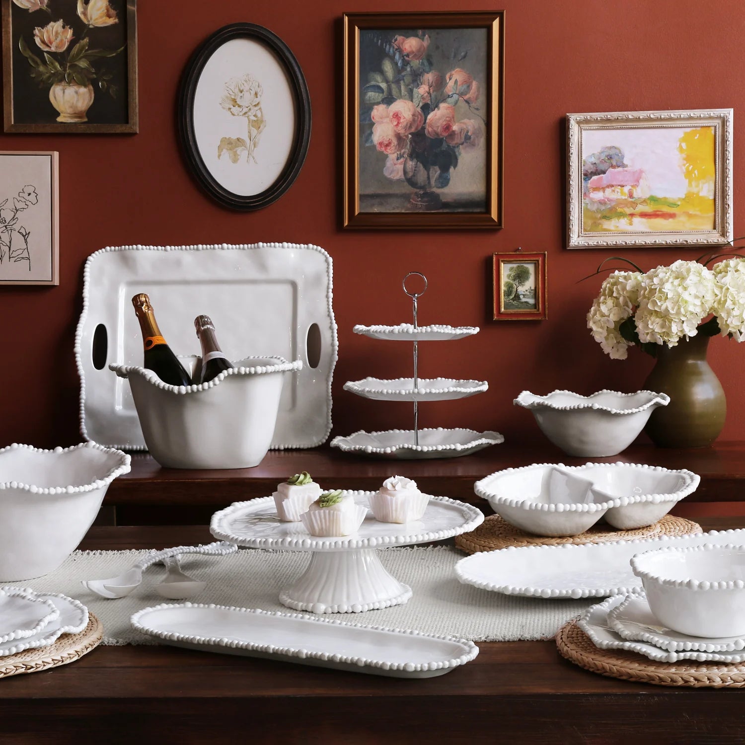 White Vida Alegria Pedestal Cake Plate