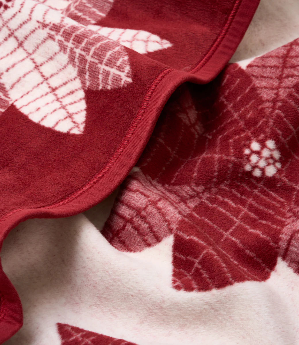 Poinsettia Jacquard Throw Blanket
